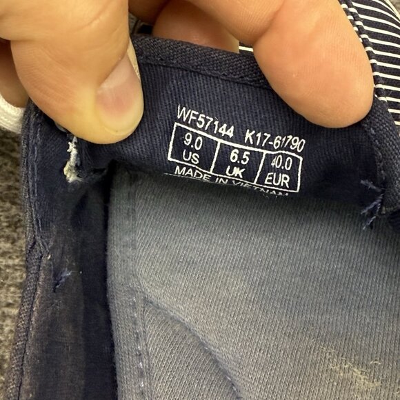 ✅Keds Loafers Womens 9 Striped Navy Blue and White Ortholite Slip On Boat Shoes - Picture 2 of 10